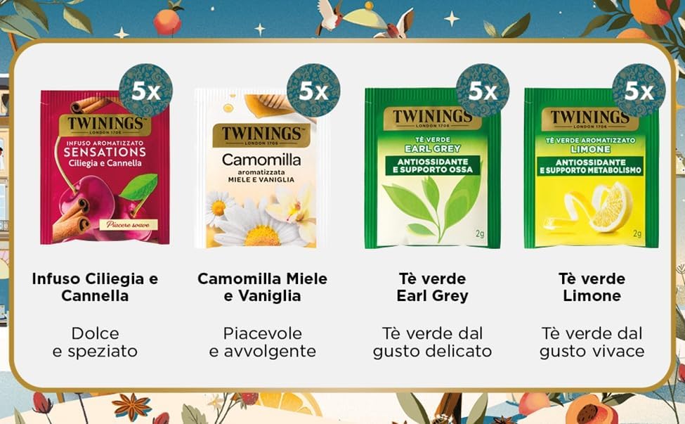 Twinings Latta Confezione Regalo Selezione Mista 40 filtri