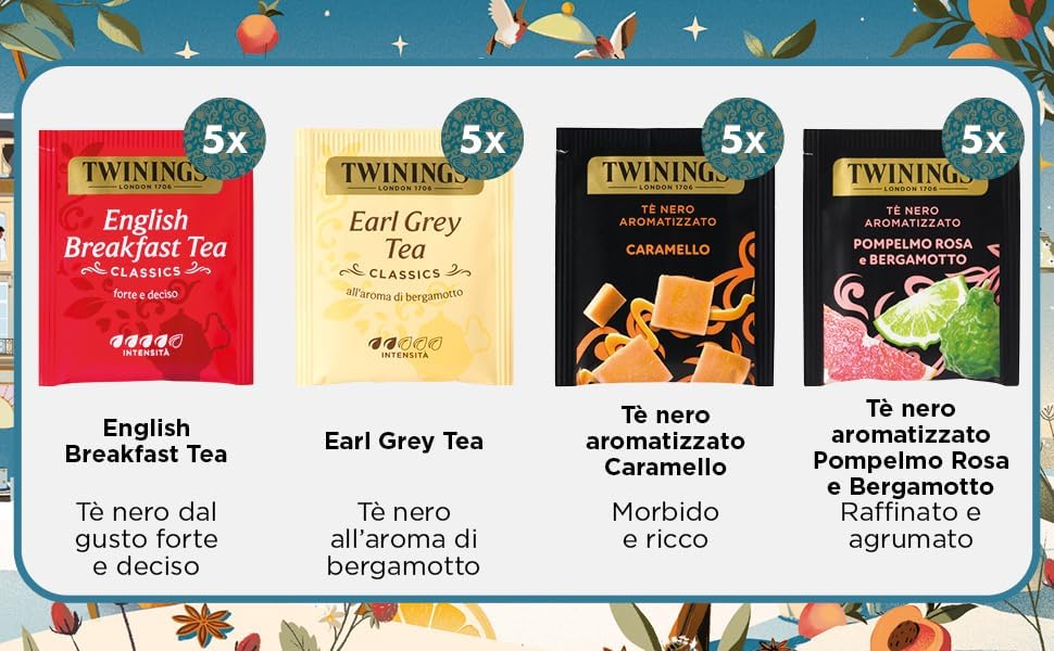 Twinings Latta Confezione Regalo Selezione Mista 40 filtri