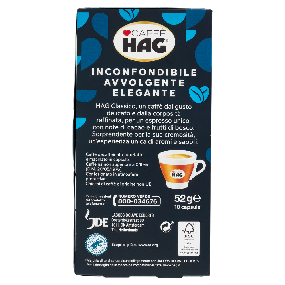 Caffè Capsule Hag Classico Deccaffeinato Compatibili Nespresso*
