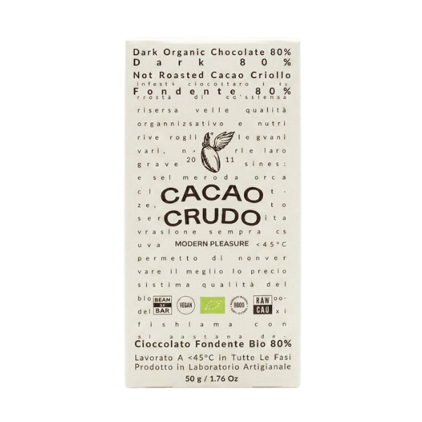 Chocolat Noir Bio 80% Pur 50g - Cacao Crudo