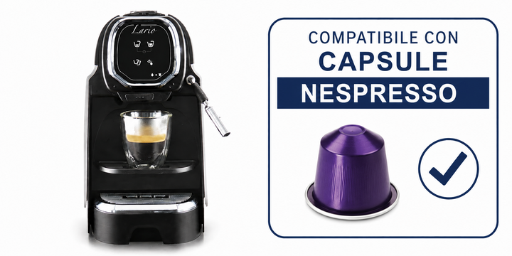 Macchina da caffè LARIO-SOFT capsule Nespresso erogazione acqua e vapore