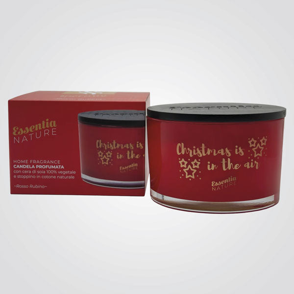 Duftende WEIHNACHTSkerze im Glas – Rubinrot 450 g