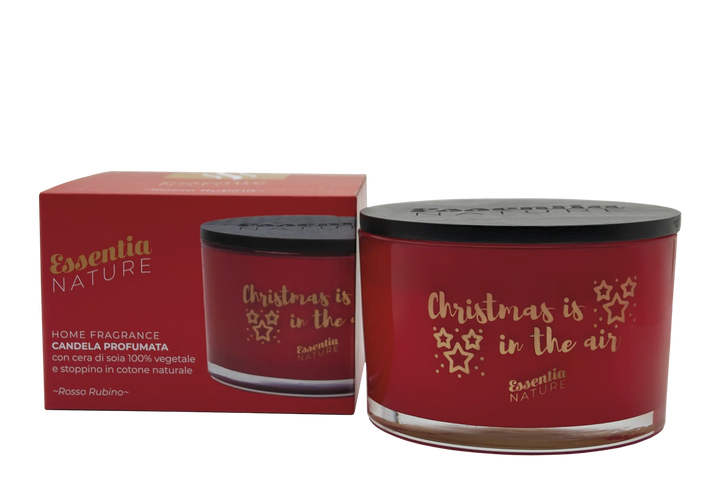 Duftende WEIHNACHTSkerze im Glas – Rubinrot 450 g