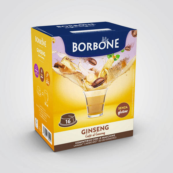 Caffè Ginseng Borbone capsule compatibili A Modo Mio 16 capsule