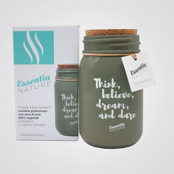GRAUE Duftkerze im Glas – Primitive Forest