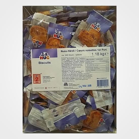 Biscuits en portion individuelle Nuss-Härzli 250 pièces