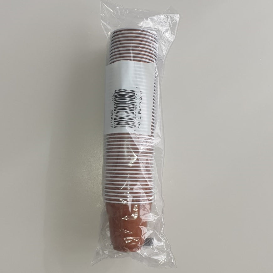 Tasses à café en plastique 80 ml Bicolore 50 pcs