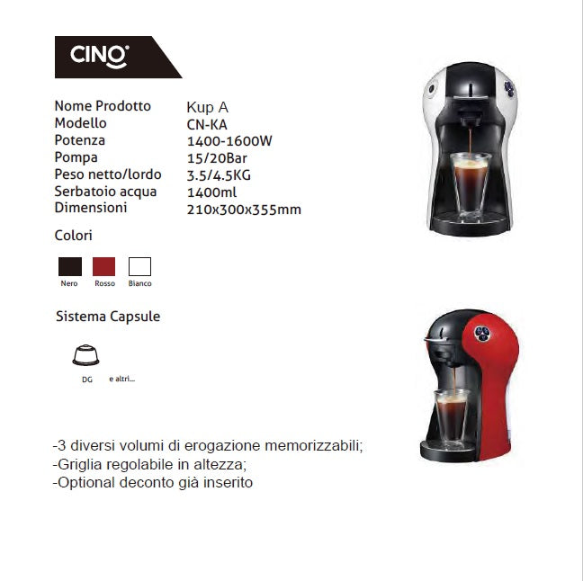 KUP-A Kapselmaschine kompatibel mit Dolce Gusto