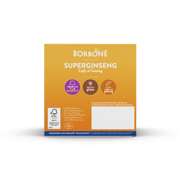 Capsules Caffè Borbone SuperGinseng - Compatibles Nescafé Dolce Gusto (16 capsules)