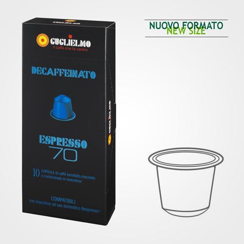 Coffee capsules Nespresso * compatible Decaffeinated Blue 70 case of 10 cps