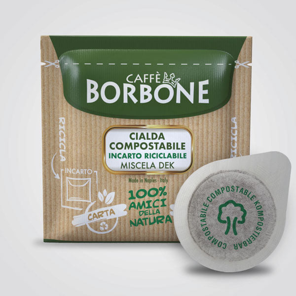 Caffè Borbone ESE Kaffeepads 44mm kompostierbar - Miscela Verde / Koffeinfrei (Dek)